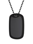 Black Dog Tag Pendant Necklace with Bead Chain Men's Stainless Steel Jewelry Gift for Dad Boyfriend