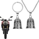 Guardian Bell for Motorbikes, 2 Pcs Guardian Bell, Stainless Steel Motorcycle Gremlin Bell, Luck Riding Bell with Chain for Man Woman Husband