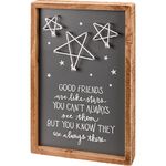 Primitives by Kathy Good Friends are Like Stars Always There Decorative String Art Wooden Box Sign Décor 8x12