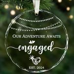 Engagement Gifts for Couples - Our First Christmas Engaged Ornament 2024 - Newly Engaged Gifts for Couple - 1st Christmas Engagement Ornament 2024, Engaged Christmas Ornament 2024