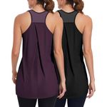 TAIPOVE Workout Tank Tops for Women Mesh Top Sleeveless Tops Undershirts Gym Clothes Semi Fitted Racerback 2 Packs