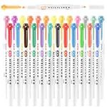 Highlighters, 25 Colors Double Ended Highlighter Markers, Broad and Fine Tips, Perfect for Teens, Kids and Adults Coloring, Underlining, Highlighting