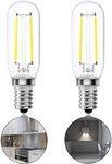 Bonlux Cooker Hood Bulbs, 4W E14 Extractor Fan Light Bulb, T25 Tubular Filament Bulb SES LED Appliance Lamp 40W Incandescent Replacement Small Edison Screw Bulb Cool White 6000K (2-Pack)