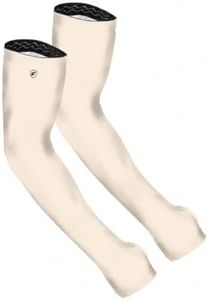 FARMER'S DEFENSE Gardening Arm Sleeves|UV Cooling Protective Sleeve Women & Men|Anti-Scratch Cover Sun UPF Outdoor Protection - Cream - XXL