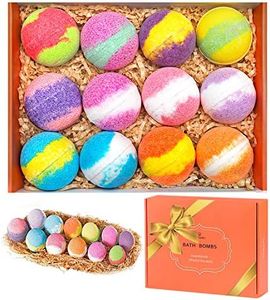 TTRWIN Bombe da bagno, 12 pezzi di bombe da bagno naturali e biologiche, ricche di oli essenziali, burro di karitè, olio di cocco, idratanti frizzanti per la pelle secca
