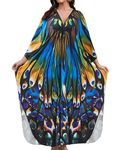 Bsubseach Kaftan Dresses for Women Plus Size Caftans Long Dress Beach Swimsuit Cover Up Summer Loungewear Butterfly Wing