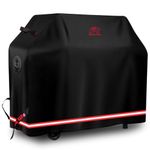 Turtle Life BBQ Grill Cover, 54 Inch Heavy Duty Waterproof 3-4 Burner Barbecue Gas Grill Covers for Weber Spirit Char-Broil Performance and Signature, No Fading Within 2 Years, Black,136x70x114cm