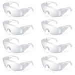 Zuimei 8 Pieces Safety Glasses,Protective Eyewear Safety Goggles Safety Over-Glasses Protective Glasses Anti Fog Safety Glasses for Construction Laboratory Outdoor