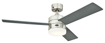 Westinghouse Lighting 72054 Alta Vista 122 cm Stainless Steel Indoor Ceiling Fan, Dimmable LED Light Kit with Opal Frosted Glass