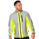 BTR Hi Vis Reflective Cycling & Running Jacket. Fits Men & Women. High Visibility (Hi Viz) & VERY Reflective Outdoor Sports Jacket. Yellow. XXL (46-48 Inches)