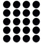 Qualsen Fridge Magnets, 20pcs Round Small Magnets for Whiteboards, Strong Magnets Heavy Duty Mini Magnets Aimant Frigo Cute Magnets for Adults, Refrigerator, Locker, Kitchen, Office (Black)