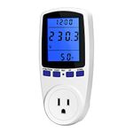 Plug Power Meter Electricity Usage Monitor,CEST LAVIE Energy Watt Voltage Amps Meter with Blue Backlight Digital LCD Display Overload Protection, Reduce Your Energy Costs