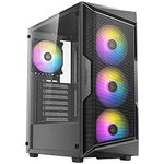 ANTEC AX Series AX61 Elite, High-Airflow Mesh Front Panel, 4 x 120mm ARGB Fans Included, Tempered Glass Side Panels, Up to 8 Fans Simultaneously, 360mm Radiator Support, Mid-Tower ATX Gaming Case