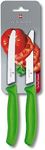 Victorinox Swiss Classic 3.2 Inch 2 Piece Tomato and Table Knife Wavy Edge Green