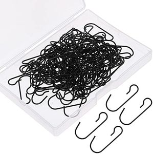 Zerodeko 120Pcs Ornament Hooks, Christmas Tree Decorations Hanger Hooks with Storage Box, Metal Wire Decorating Hangers for Ball Hanging Ornaments, String Lights, Stocking, Pendants (Black)