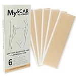 SkinRemide My Scar Treatment, 6 Medical Grade Silicone Scar Strips to Soften, Flatten and Lighten Post Surgery Scars, inc C-Section, Breast & Tummy Scars. 6 Strips 4cm x 15cm