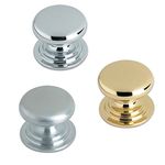 Fulton & Bray Victorian Cupboard Knob 32mm dia. Polished Chrome