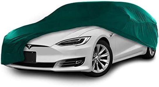 Cosmos - Indoor Car Cover Compatible with Main Large Saloon Models, Elastic, Breathable and Dustproof Fabric, Soft Lining, Snug Fit, Green