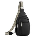 BOSTANTEN Sling Bag women Crossbody Bag Leather Crossbody Purse Trendy Chest Bag with Adjustable Guitar Strap for Travel