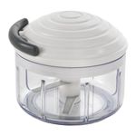 Metaltex Rotomac Herb and Vegetable Manual Chopper with Moveable Blades, Metal, White, 5.51 x 5.51 x 4.72 cm