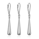 Sterling Silver Bar Hoop Earrings Hypoallergenic Baseball Bat Dangle Drop Weird Cute One Piece Earring Hooks Mini Cool Small Christmas Holiday Gift, Metal, Cubic Zirconia