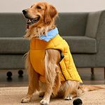 Heads Up For Tails Cozy Pupper Reversible Dog Jacket - Yellow/Ocean Blue - L