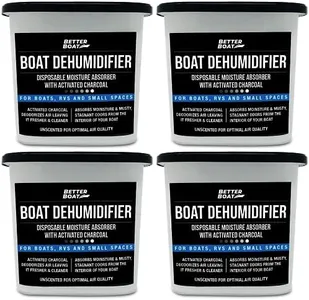 Moisture Absorber and Boat Dehumidifier, Charcoal Odor Remover for Damp Smell and Humidity, Unscented and Fragrance-Free, 4 Pack, Ideal for Basement, Closet, Home, RV, or Boating, No Refill Needed