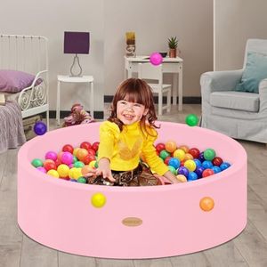 HARBOLLE Baby Ball Pit 47.2" Soft Round Memory Foam Ball Pits NOT Included Balls Indoor Outdoor Playpen for Babies Toddlers Kids Great Gift for Girls Boys, Pink