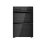 60cm Double Oven Electric Cooker - Black