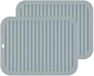 Smithcraft Silicone Trivets for Hot Dishes, Pots and Pans, Hot Pads for Kitchen Counter, Silicone Pot Holders Mats, Heat Resistant Mat for Quartz Countertops, Multi Use Table Trivet Mat Set 2 Grey