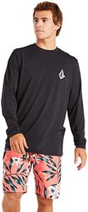 Volcom Men's Standard Taunt UPF 50+ Long Sleeve Loose Fit Rashguard, Black, Medium