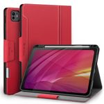 Antbox Case for iPad Pro 11 inch Case (M4) 2024 with Built-in Pencil Holder Supports Pencil Pro and Pencil (USB-C) Auto Sleep/Wake Function PU Leather Cover for iPad Pro 11'' (Red)