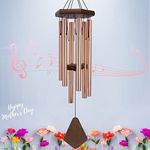 Memorial Wind Chimes Outdoor Large Deep Tone, 30'' Amazing Grace Wind Chime Outdoor, Weeding Wind-Chime Personalized with 6 Tuned Tubes, Elegant Chime for Garden, Patio, Balcony and Home, Rose Golden