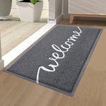 Homaxy Welcome Door Mat, Dirt Trapper Doormats Non-Slip Low Profile Durable Door Mat for Outdoor, Indoor, Entrance, Patio, Front Back Door — (40 x 60cm, Grey)