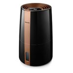 Philips Series 3000 Humidifier - 25 W, spreads 99% less bacteria, 3 humidity levels, suitable for larger rooms up to 45 m², sleep mode, black (HU3918/10)