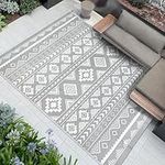 Famibay Outdoor Rug Waterproof Plastic Garden Patio Rug Outdoor Camping Mat Rug Portable Beach Mat Picnic Blanket Reversible Floor Rug Indoor Outdoor Balcony Deck Backyard Porch BBQ