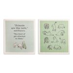 DEMDACO Winnie-The-Pooh Everyday Collection Friends are Like Tails Said Eeyore You Kind of Get Attached to Them 6 x 7 Cotton Blend Biodegradable Dish Cloth Kitchen Linen Accessory Set of 2