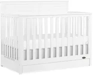 Dream On Me JPMA & Greenguard Gold Certified Reign 5 in 1 Convertible Crib with Under Drawer in White, Made of Sustainable Pinewood, Non-Toxic Water-Based Paint Finish