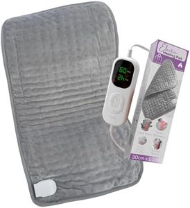 Electric Heating Pad for Back Pain Relief - XL 30 x 60cm - Period Menstrual Heating Pad for Cramps, Neck & Shoulders & Body Aches - Soft Heat Pack with Auto Shut Off - Washable Electric Heat Pads