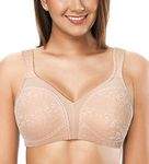 ZeroBound Women's Minimizer Bra Comfort Cushion Strap Wirefree Full Coverage Large Bust Non-Padded Bras