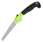 Deli DL580618 9" Folding Saw with 65Mn Steel Blade ABS Handle 3-Sided Grinding Teeth Secure Lock Handsaw for Pruning Gardening Camping Wood Cutting Tree Branch (Pack of 1,Green & Black)