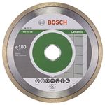 Bosch Professional 1x Diamond Cutting Disc Standard for Ceramic (for Stone, Tile, Ceramic, Ø 180 x 25,40 x 1,6 x 7 mm, Accessories for Tile Cutters)