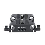 NICEYRIG Multipurpose Camera Baseplate with Rod Rail Clamp for DSLR Rig 15mm Rod Rail Support System