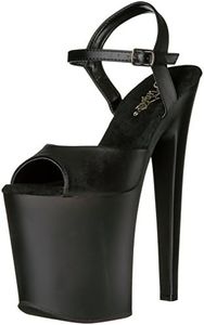 Pleaser XTREME-809 Sandalias de plataforma para mujer, Blk Faux Leather Blk Matte, 38 EU