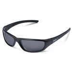 Duduma Tr8116 Polarized Sports Sunglasses for Baseball Cycling Fishing Golf Superlight Frame (black matte frame with black lens)