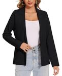 MINTLIMIT Womens Lightweight Elegant Long Sleeve Sweater Blazers Cardigan with Notch Lapel (Black L)