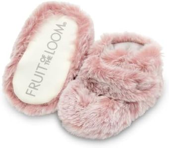 Fruit of the Loom Cozy Thermal Wrap Booties with Non-Skids for Baby Girls, Boys, Unisex - Pink (0-6 Months)