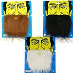 The Flash Store 3Pcs Fake Beards for Adults Kids - Costume Accessories - Beard & Mustache - Fake Mustaches（Black+White+Brown）