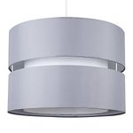 MiniSun Modern Large 2 Tier Grey & White Cylinder Ceiling Pendant Light Shade