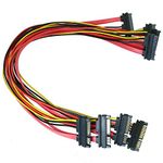 Longdex 4PCS 50cm SATA 22 Pin Female to SATA(7+15) Pin Male Data Power Combo Extension Cable